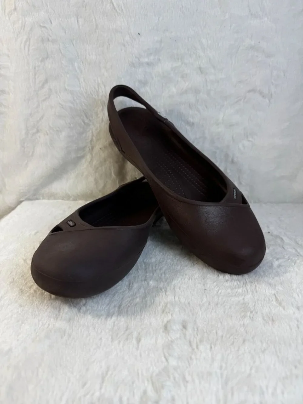 Crocs Olivia Rhinestone Ballet Flats Size 11 Women’s Brown Slip On Shoes